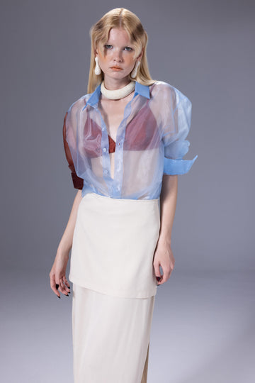 Baby Blue Organza Puzzle Shirt