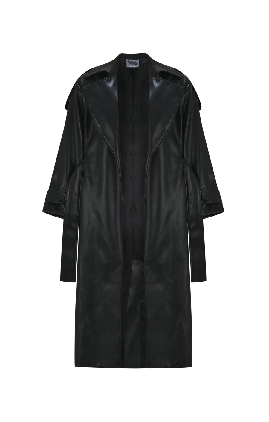 Faux Black Leather Women’s Coat