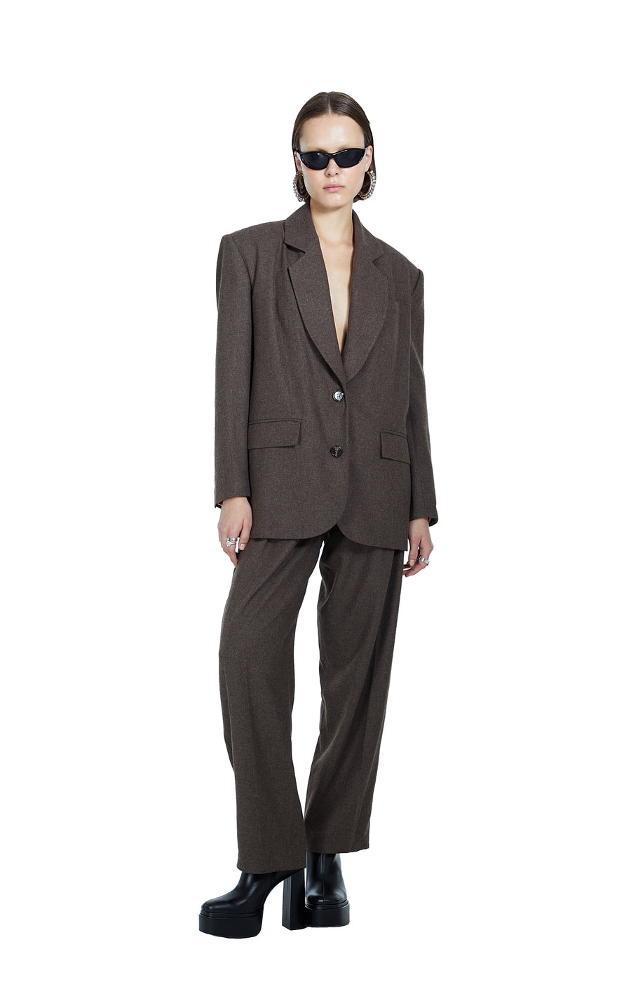 Taupe Brown Tailored Women’s Trousers 